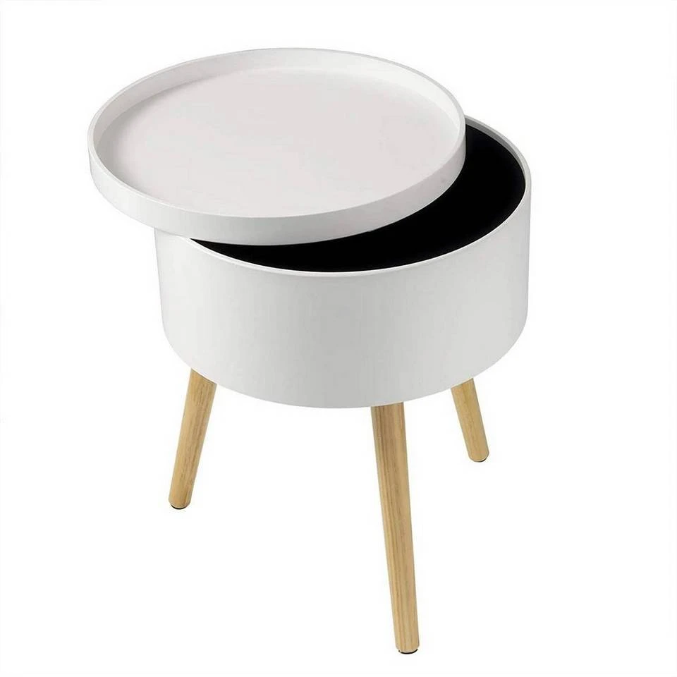 EUGAD Nachttisch, 2er-Set Beistelltisch mit Stauraum Nachtkommode Nachtschrank Holzbeine MDF 38x38x48,5cm Weiß 5 EUGAD Nachttisch, 2er-Set Beistelltisch mit Stauraum Nachtkommode Nachtschrank Holzbeine MDF 38x38x48,5cm Weiß – Bild 5