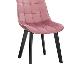 EUGAD Esszimmerstuhl (1 Stück), Wohnzimmerstuhl mit Rückenlehne, Polsterstuhl Küchenstuhl Weich Samt und Holz für ESS- und Wohnzimmer Dunkelgrau Dunkelgrün, Rosa, Schwarz -Eugad Möbel Einkaufen 2188e1e5 74ac 4edc 93ac 2f9db99286e4