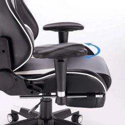 EUGAD Gaming-Stuhl (1 Stück), Racing Stuhl mit Fußstütze Racing Stuhl Drehstuhl Bürostuhl Schreibtischstuhl PC Stuhl mit Wippfunktion Höhenverstellbar Kunstleder Rot Grau, Wei&szlig; -Eugad Möbel Einkaufen 21fd9f22 813b 5d60 aa3a 81603d3739b4