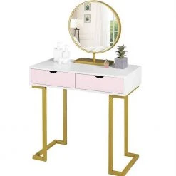 EUGAD Schminktisch (1-St), Schminktisch Frisiertisch Kommode mit Spiegel modern Kosmetiktisch mit 3 Schubladen Weiß-Rosa-Golden 27 EUGAD Schminktisch (1-St), Schminktisch Frisiertisch Kommode mit Spiegel modern Kosmetiktisch mit 3 Schubladen Weiß-Rosa-Golden -Eugad Möbel Einkaufen 242550b3 d79c 4242 8a5c 353dc8812381