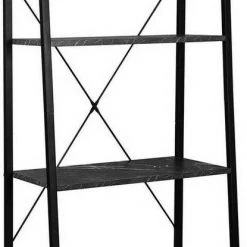 EUGAD Bücherregal, Standregal Bücherregal Metallregal Leiterregal Stufenregal Multifunktionale Regal Industrie Design MDF Metall Schwarz+schwarzer Marmor Golden+Weißer Marmor, Vintage -Eugad Möbel Einkaufen 24b6b7a1 bdc9 57cf a8ec a466787ea8b9