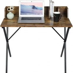 EUGAD Schreibtisch, 90x50x73CM Bürotisch PC Tisch Arbeitstisch für Home, Büro Metall + MDF Holzoptik Vintage -Eugad Möbel Einkaufen 24f8c6db fd04 51b1 a93f 9ab4c447331f