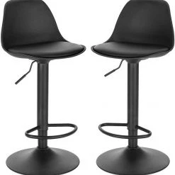 EUGAD Barhocker (Set, 2 St), 2er-Set mit Rückenlehne, Barstühle Höhenverstellbar und 360° Drehbar, Zeitgenössisch für Esszimmer, Bar Grau Schwarz -Eugad Möbel Einkaufen 2508bed0 0e51 5d7d b968 7a95040a3bb5