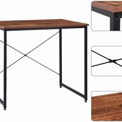 EUGAD Schreibtisch, Computertisch Esstisch Holz Stahl 80x60x70 cm Holz Vintage+schwarz Hell Eiche+schwarz, Hell Eiche+wei&szlig;, Marmor+schwarz -Eugad Möbel Einkaufen 252a4322 e6e6 5877 a886 46cacc139bb7