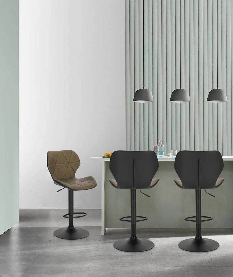 EUGAD Barhocker, 4er-Set mit Rückenlehne aus Kunstleder Metall Braun Anthrazit, Dunkelbraun, Grau 2 EUGAD Barhocker, 4er-Set mit Rückenlehne aus Kunstleder Metall Braun Anthrazit, Dunkelbraun, Grau – Bild 2