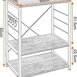 EUGAD Küchenregal, Standregal Bäckerregal, Industrie Design, MDF, Metall, Vintage -Eugad Möbel Einkaufen 265729b5 ea17 5bd3 b310 d5500f673324