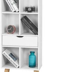 EUGAD Bücherregal, Bücherschrank Raumteiler mit Schublade, mit Fußbeine, 6 Fächer, Weiß 10 EUGAD Bücherregal, Bücherschrank Raumteiler mit Schublade, mit Fußbeine, 6 Fächer, Weiß -Eugad Möbel Einkaufen 27136324 2d73 5a37 a5e6 cc68b809a3ad