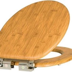 Eugad Möbel Einkaufen 44 EUGAD WC-Sitz »0263MTG«, Toilettensitz WC Sitz Klodeckel Klobrille Toilettendeckel mit Absenkautomatik MDF Holz Softclose Scharnier Braun Holz