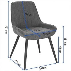 EUGAD Polsterstuhl (2 Stück), Esszimmerstühle aus Leinen mit stabilen Metallbeinen, mit Rückenlehne und gepolsterter Sitzfläche Dunkelgrau, Hellgrau 14 EUGAD Polsterstuhl (2 Stück), Esszimmerstühle aus Leinen mit stabilen Metallbeinen, mit Rückenlehne und gepolsterter Sitzfläche Dunkelgrau, Hellgrau -Eugad Möbel Einkaufen 28802bbf 3f1b 59e7 96a9 d320f8bef85d