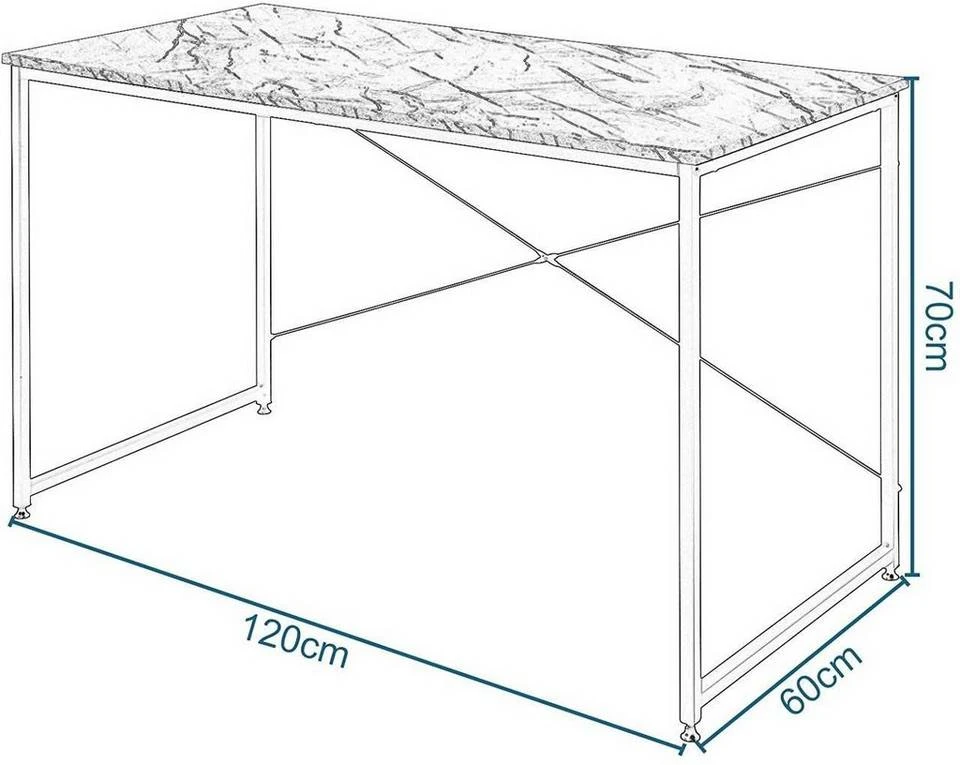 EUGAD Schreibtisch, mit Bücherregal 120x60x70 cm Schwarz Marmor Holz Vintage 3 EUGAD Schreibtisch, mit Bücherregal 120x60x70 cm Schwarz Marmor Holz Vintage – Bild 3