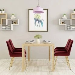 EUGAD Esszimmerstuhl (2 Stück), Küchenstuhl Wohnzimmerstuhl Sitzfläche aus Samt mit Metallbeine,Stuhl für Esszimmer Wohnzimmer Küche, Hellgrau Bordeaux, Dunkelgrau, Dunkelgrün, Rosa -Eugad Möbel Einkaufen 2a023309 d815 4820 89cf edf047a7e241