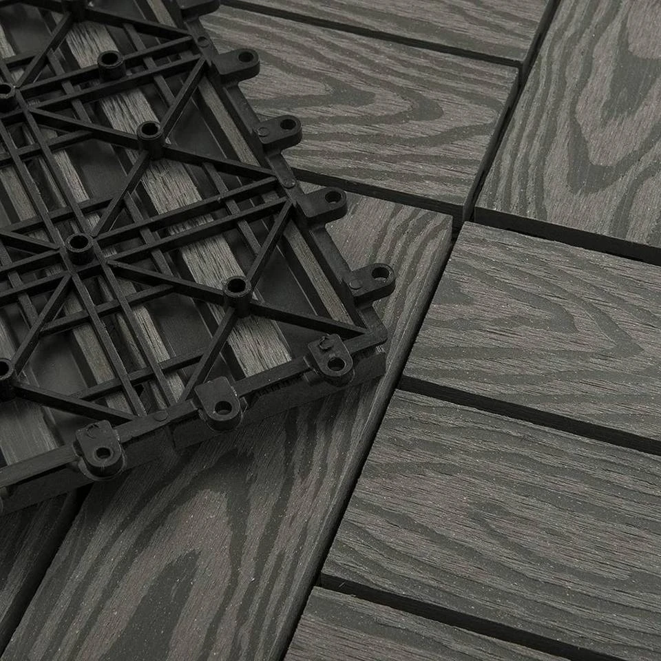 EUGAD WPC-Fliesen, WPC Fliesen Klickfliesen in Holzoptik 22 Stücke für 2m² Hellgrau Anthrazit, Braun, Coffee 6 EUGAD WPC-Fliesen, WPC Fliesen Klickfliesen in Holzoptik 22 Stücke für 2m² Hellgrau Anthrazit, Braun, Coffee – Bild 6