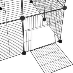 EUGAD Freigehege, Freigehege für Kaninchen Hasen Meerschweinchen Welpenauslauf Laufgitter mit Tür Doppelstöckig DIY 22 Platten Schwarz 140 x 70 x 70 cm -Eugad Möbel Einkaufen 2dc6a61a 16f8 55db ab23 f967950b67ca