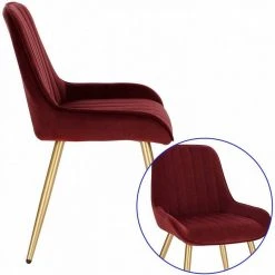 EUGAD Esszimmerstuhl, 4 Stücke Retro Küchenstuhl Sitzfläche aus Samt mit Metallbeine Dunkelgrün Bordeaux, Dunkelgrau, Dunkelgr&uuml;n, Hellgrau, Rosa, Schwarz -Eugad Möbel Einkaufen 2e31513d 9095 5d8e b165 f4adab62c5d6