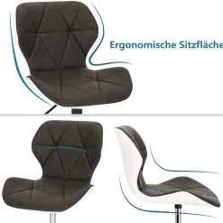 EUGAD Barhocker (2 St), niedriger Barhocker 360° Drehstuhl mit Rückenlehne 120kg belastbar Stuhl höhenverstellbar Kunstleder Sitzhöhe 40-54cm Dunkelbraun Weiß Anthrazit+Weiß, Dunkelbraun+Weiß -Eugad Möbel Einkaufen 2e95e582 7091 4ef7 afe0 ff42bf312afc