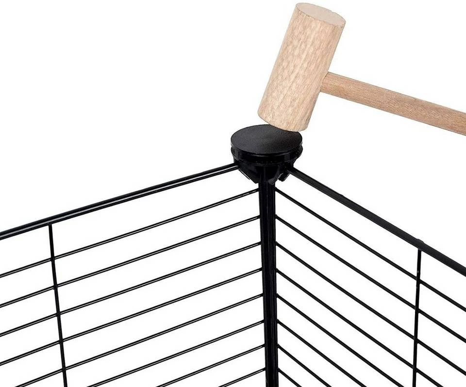 EUGAD Freigehege, DIY 16 Platten Schwarz Laufstall Kleintiere Schwarz 109x109x39cm 8 EUGAD Freigehege, DIY 16 Platten Schwarz Laufstall Kleintiere Schwarz 109x109x39cm – Bild 8