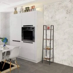 EUGAD Bücherregal, Standregal Badregal Bücherregal Küchenregal Schuhregal aus Holz und Stahl, mit 4 Ablagen, 34 x 35 x 148 cm Golden-Weißer Marmor, Schwarz Marmor, Vintage -Eugad Möbel Einkaufen 2efd7eb1 6a32 5950 ba45 4c9ec29b2c81