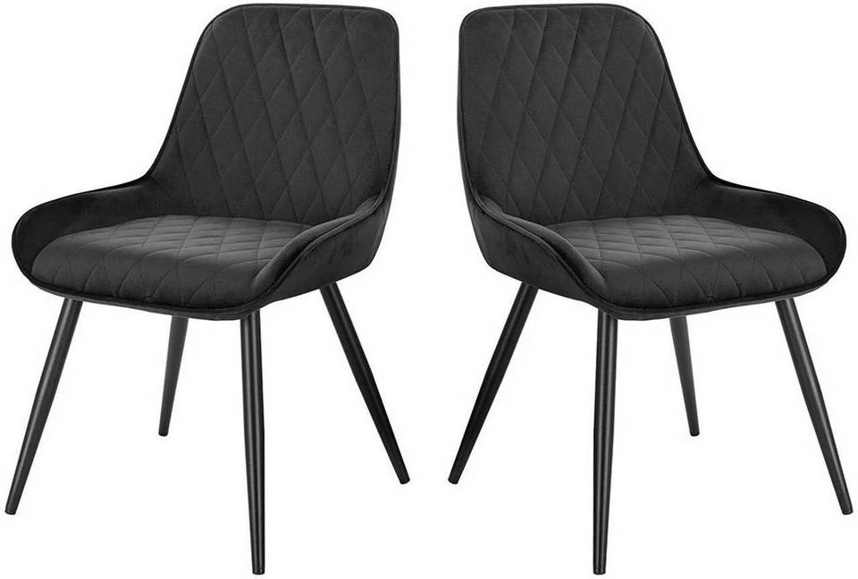 EUGAD Esszimmerstuhl (2 Stück), Polsterstuhl Küchenstuhl Wohnzimmerstuhl mit Rückenlehne, Sitzfläche aus Samt, Retrostuhl mit Metallbeine für Esszimmer Wohnzimmer, Schwarz Dunkelgrau, Dunkelgrün 1 EUGAD Esszimmerstuhl (2 Stück), Polsterstuhl Küchenstuhl Wohnzimmerstuhl mit Rückenlehne, Sitzfläche aus Samt, Retrostuhl mit Metallbeine für Esszimmer Wohnzimmer, Schwarz Dunkelgrau, Dunkelgrün