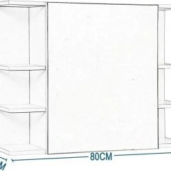 EUGAD Spiegelschrank Badezimmerspiegel Hängeschrank mit 8 Ablagen mit Tür Weiß 11 EUGAD Spiegelschrank Badezimmerspiegel Hängeschrank mit 8 Ablagen mit Tür Weiß -Eugad Möbel Einkaufen 30590419 fbe2 5049 af55 0cdea8b631bf