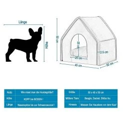 EUGAD Tierhaus, Hundehaus Hundehöhle Katzenhaus Katzenhöhle für Französische Bulldogge Jack Russell Terrier Welpen Grau M -Eugad Möbel Einkaufen 30eaf4f3 db23 5891 a748 0f5bc918b627