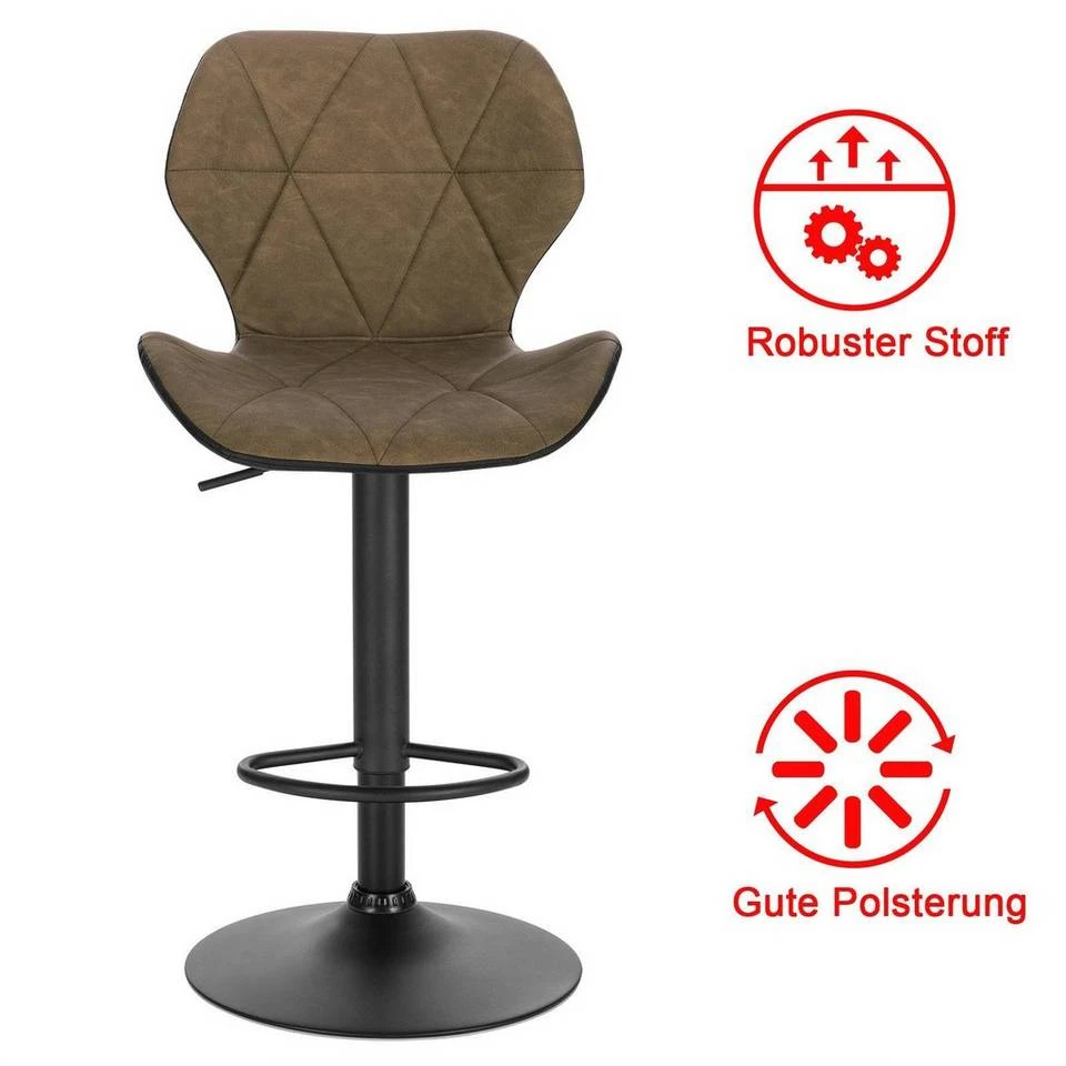EUGAD Barhocker, 4er-Set mit Rückenlehne aus Kunstleder Metall Braun Anthrazit, Dunkelbraun, Grau 5 EUGAD Barhocker, 4er-Set mit Rückenlehne aus Kunstleder Metall Braun Anthrazit, Dunkelbraun, Grau – Bild 5