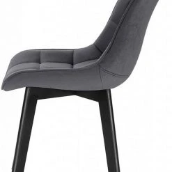 EUGAD Esszimmerstuhl (1 Stück), Wohnzimmerstuhl mit Rückenlehne, Polsterstuhl Küchenstuhl Weich Samt und Holz für ESS- und Wohnzimmer Dunkelgrau Dunkelgrün, Rosa, Schwarz -Eugad Möbel Einkaufen 3219cdf6 f35d 50f6 b1d3 85d575ab4718