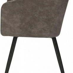 EUGAD Esszimmerstuhl, 2er-Set Polsterstuhl aus Stoffbezug mit Sesselförmigem Gepolstertem Sitz Dunkelbraun Grau -Eugad Möbel Einkaufen 32d6f981 d8dd 5067 a90a d4279233d259