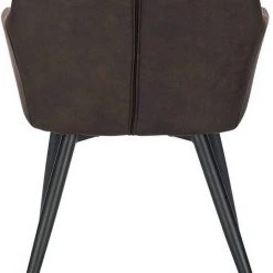 EUGAD Esszimmerstuhl (1 Stück), Wohnzimmerstuhl aus Stoff, Polsterstuhl mit Armlehnen und Rückenlehne, Gestell aus Metall Anthrazit, Braun, Grau -Eugad Möbel Einkaufen 331fe462 4cfc 550e 8213 4359b5a15ee6