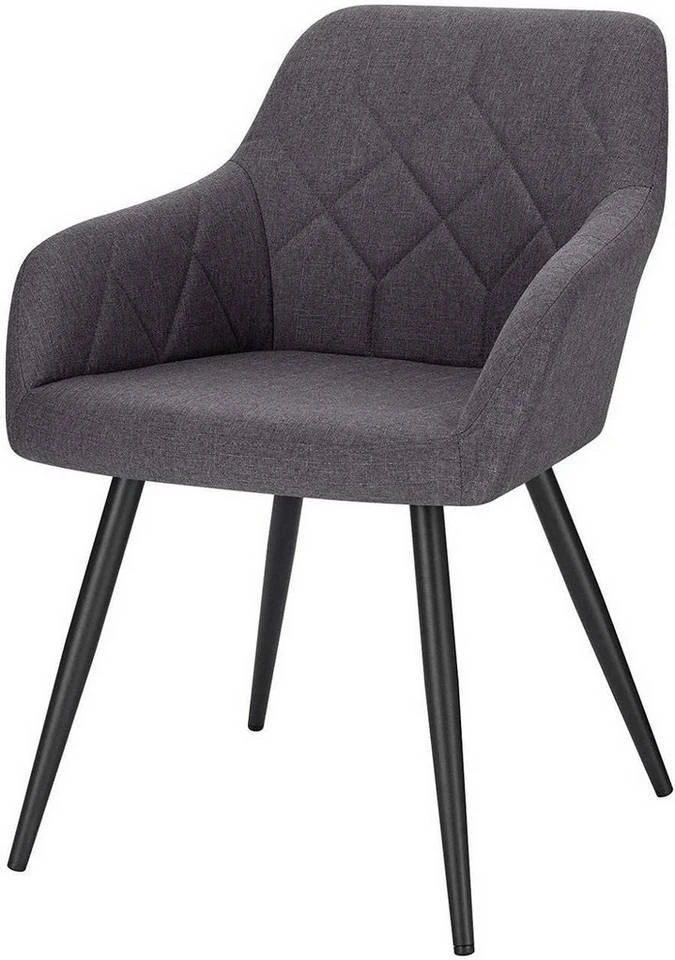 EUGAD Esszimmerstuhl (1 Stück), Wohnzimmerstuhl aus Leinen Polsterstuhl mit Armlehnen und Rückenlehne schwarze Gestell aus Metall Hellgrau Dunkelgrau 10 EUGAD Esszimmerstuhl (1 Stück), Wohnzimmerstuhl aus Leinen Polsterstuhl mit Armlehnen und Rückenlehne schwarze Gestell aus Metall Hellgrau Dunkelgrau – Bild 10