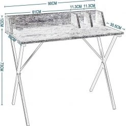 EUGAD Schreibtisch, 90x50x73CM Bürotisch PC Tisch Arbeitstisch für Home, Büro Metall + MDF Holzoptik Vintage -Eugad Möbel Einkaufen 3375668b 083b 59d2 8d1f 021039ed5a7e