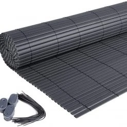 EUGAD Balkonsichtschutz PVC Sichtschutzmatte Grau 3 x 1 m (L x B), Balkon & Terrasse Gartenzaun -Eugad Möbel Einkaufen 3392edd2 c2df 5643 8f7e ca6b77f7e6b9