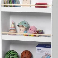 EUGAD Bücherregal, Kinderregal im Kinderzimmer, Spielzeugregal mit 3 Regalen, solides Aufbewahrungsregal in Katzenform aus MDF und Kiefernholz, 60x29x121,5 cm, Weiß -Eugad Möbel Einkaufen 351364ae 09ce 5d5f be2f 9ea412a84b5e