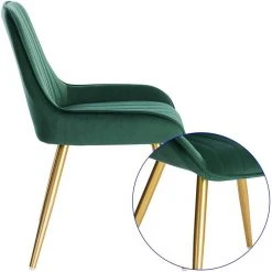 EUGAD Esszimmerstuhl (2 Stück), Küchenstuhl Wohnzimmerstuhl Sitzfläche aus Samt mit Metallbeine,Stuhl für Esszimmer Wohnzimmer Küche, Hellgrau Bordeaux, Dunkelgrau, Dunkelgrün, Rosa -Eugad Möbel Einkaufen 35b98c88 3750 43e6 bfd6 98b950e87c5f