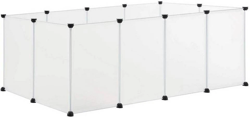 EUGAD Freigehege, Freigehege für Kaninchen Hasen Meerschweinchen Welpenauslauf DIY, 12 Platten 145 x 75 x 46 cm Grau, Schwarz, Transparent, Weiß 14 EUGAD Freigehege, Freigehege für Kaninchen Hasen Meerschweinchen Welpenauslauf DIY, 12 Platten 145 x 75 x 46 cm Grau, Schwarz, Transparent, Weiß – Bild 14