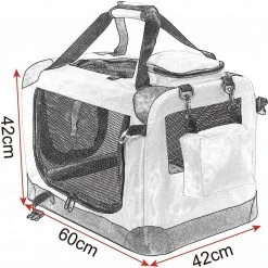 EUGAD Tiertransporttasche, Hundebox faltbar Hundetransportbox Auto Transportbox Reisebox Katzenbox Grau -Eugad Möbel Einkaufen 370a66e2 f4a7 5401 8c81 9f4b287cdaf3