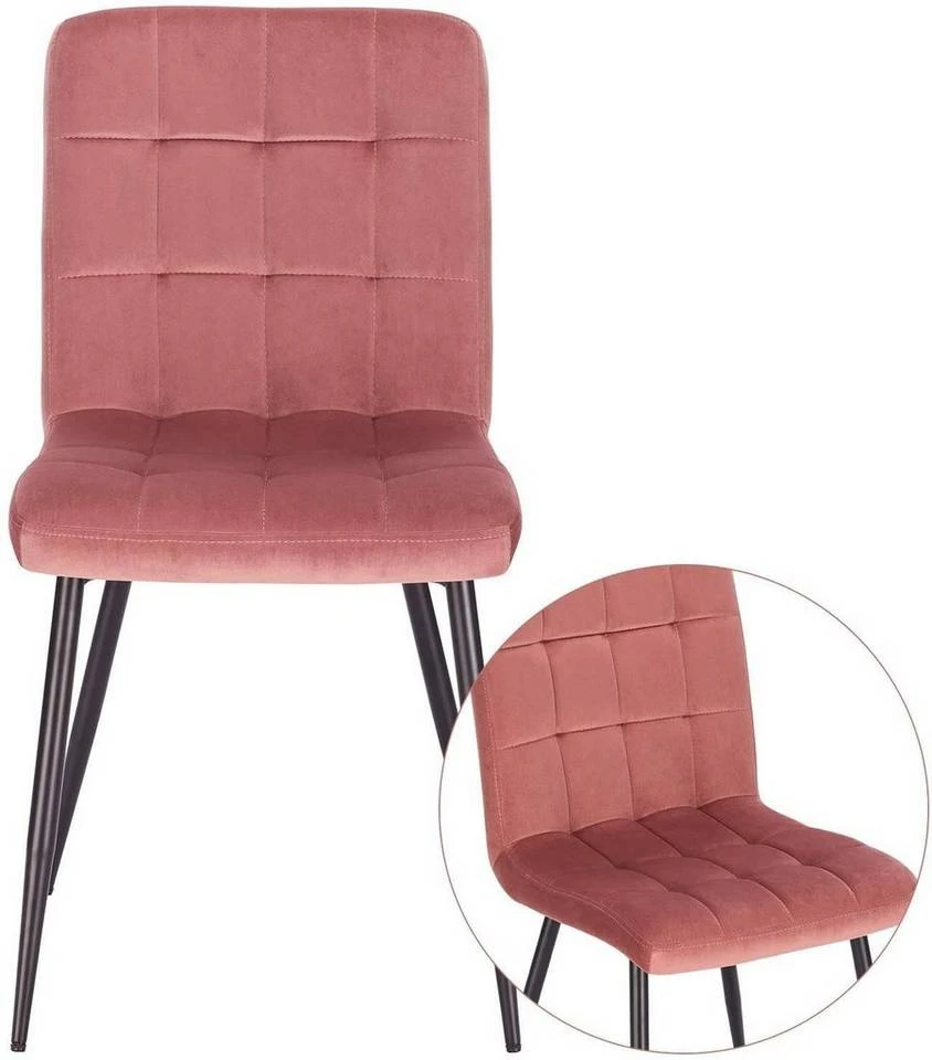 EUGAD Esszimmerstuhl (4 Stück), Polsterstuhl Wohnzimmerstuhl Samtstuhl Sessel mit Rückenlehne, Metallbeine, Sitzfläche aus Samt, Blau Creme, Dunkelgrau, Hellgrau, Rosa 17 EUGAD Esszimmerstuhl (4 Stück), Polsterstuhl Wohnzimmerstuhl Samtstuhl Sessel mit Rückenlehne, Metallbeine, Sitzfläche aus Samt, Blau Creme, Dunkelgrau, Hellgrau, Rosa – Bild 17