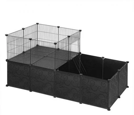 EUGAD Freigehege, mit Bodenplatten Kaninchen Hasen Meerschweinchen Welpenauslauf Laufgitter mit Tür&Treppe Doppelstöckig DIY Schwarz 38 Platten (35x35cm/Platte) 145x75x75 cm 1 EUGAD Freigehege, mit Bodenplatten Kaninchen Hasen Meerschweinchen Welpenauslauf Laufgitter mit Tür&Treppe Doppelstöckig DIY Schwarz 38 Platten (35x35cm/Platte) 145x75x75 cm -Eugad Möbel Einkaufen 374e150d 7aef 5d3a b7b5 8e1e8ee91da5