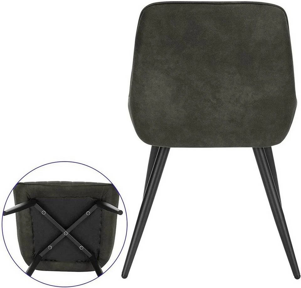 EUGAD Esszimmerstuhl, Polsterstuhl 2er-Set,Sitzfläche aus Stoffbezug Anthrazit, Dunkelbraun, Dunkelgrau 6 EUGAD Esszimmerstuhl, Polsterstuhl 2er-Set,Sitzfläche aus Stoffbezug Anthrazit, Dunkelbraun, Dunkelgrau – Bild 6