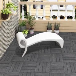 EUGAD WPC-Fliesen, 22 Stück WPC Terrassenfliesen 30x30cm Holzstruktur Coffee Anthrazit, Dunkelgrau, Hellgrau -Eugad Möbel Einkaufen 38db3412 f63d 50ab 9b1f 65d9532acce9