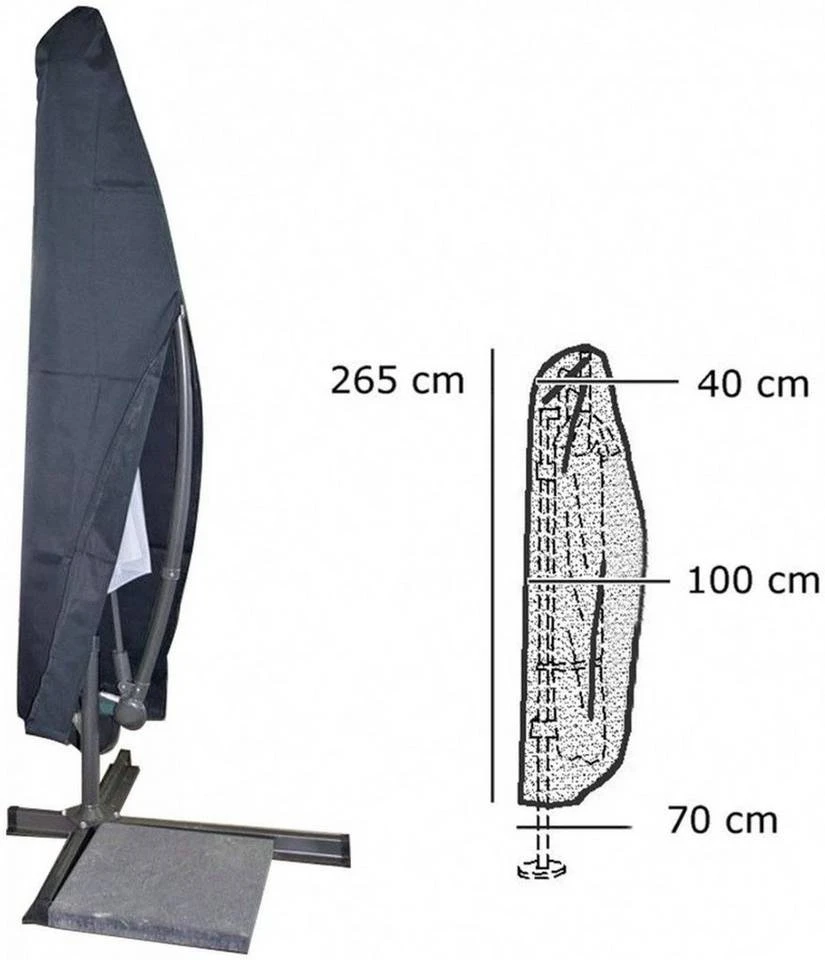 EUGAD Sonnenschirm-Schutzhülle, Gartenmöbel Schutzhülle Abdeckhaube für Sonnenschirm 265x40/100/70cm Gartenschirm Ampelschirm Gewebeplane Plane Hülle 600D Oxford Wasserdicht Antrazit 2 EUGAD Sonnenschirm-Schutzhülle, Gartenmöbel Schutzhülle Abdeckhaube für Sonnenschirm 265x40/100/70cm Gartenschirm Ampelschirm Gewebeplane Plane Hülle 600D Oxford Wasserdicht Antrazit – Bild 2