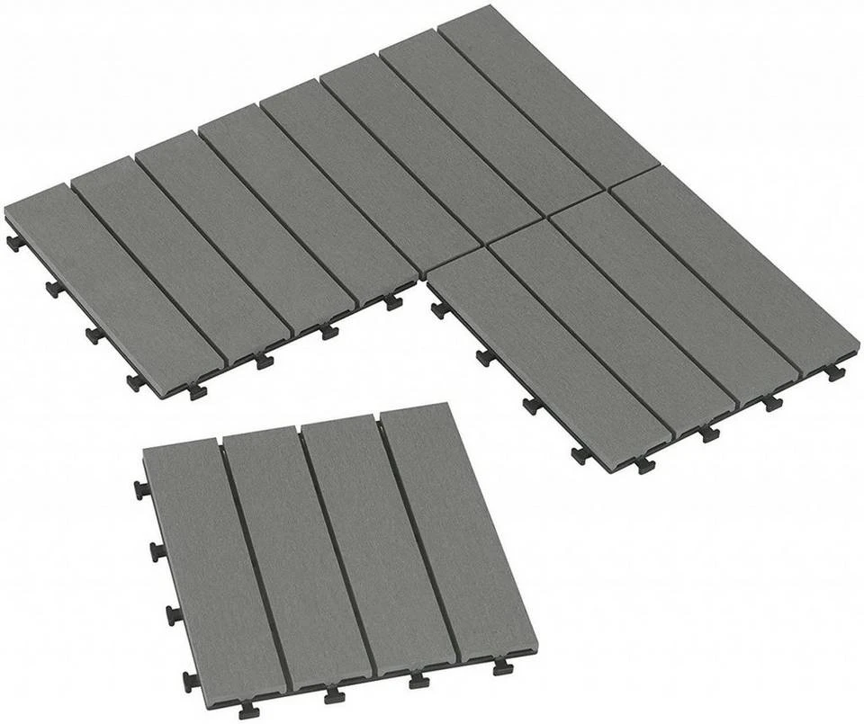 EUGAD WPC-Fliesen, 22 Stück WPC Terrassenfliesen in T-Form 30x30cm Dunkelgrau Anthrazit, Braun, Hellgrau 15 EUGAD WPC-Fliesen, 22 Stück WPC Terrassenfliesen in T-Form 30x30cm Dunkelgrau Anthrazit, Braun, Hellgrau – Bild 15