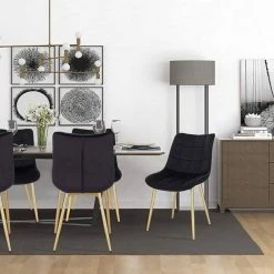 EUGAD Esszimmerstuhl, 4er-Set Küchenstühle Wohnzimmerstuhl mit Rückenlehne, Samt Sitzfläche, Gold Beine Grau Dunkelgrün, Rosa, Schwarz 45 EUGAD Esszimmerstuhl, 4er-Set Küchenstühle Wohnzimmerstuhl mit Rückenlehne, Samt Sitzfläche, Gold Beine Grau Dunkelgrün, Rosa, Schwarz -Eugad Möbel Einkaufen 3bd70542 bbec 5d64 b0b0 5e7e00e94307