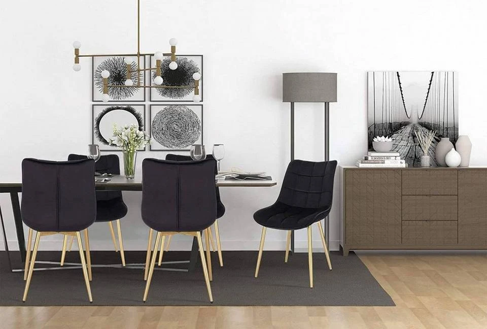 EUGAD Esszimmerstuhl, 4er-Set Küchenstühle Wohnzimmerstuhl mit Rückenlehne, Samt Sitzfläche, Gold Beine Grau Dunkelgrün, Rosa, Schwarz 11 EUGAD Esszimmerstuhl, 4er-Set Küchenstühle Wohnzimmerstuhl mit Rückenlehne, Samt Sitzfläche, Gold Beine Grau Dunkelgrün, Rosa, Schwarz – Bild 11