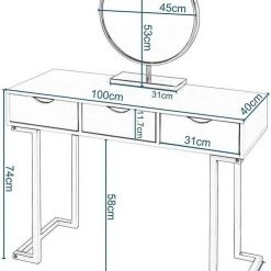 EUGAD Schminktisch (1-St), Schminktisch Frisiertisch Kommode mit Spiegel modern Kosmetiktisch mit 3 Schubladen Weiß-Rosa-Golden 20 EUGAD Schminktisch (1-St), Schminktisch Frisiertisch Kommode mit Spiegel modern Kosmetiktisch mit 3 Schubladen Weiß-Rosa-Golden -Eugad Möbel Einkaufen 3cff923a 8e99 55b1 841b 5d80588a5522
