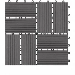 EUGAD WPC-Fliesen, 11 Stück WPC Terrassenfliesen Klickfliesen 30x30cm Hellgrau Anthrazit, Coffee, Dunkelgrau -Eugad Möbel Einkaufen 3dcdac9f 7f62 5262 b0ea e29d02d5cb3f