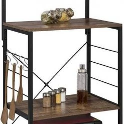 EUGAD Küchenregal, Standregal Bäckerregal mit 4 S-Haken, Industrie-Design, Vintage -Eugad Möbel Einkaufen 3de63e41 b2ae 51a4 9e57 f3cbaba764eb