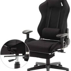 EUGAD Gaming Chair, Bürostuhl, Gaming Stuhl, Stoffbezug Rot Grau, Schwarz -Eugad Möbel Einkaufen 3e5a06b8 2c2c 5c3d b00f 4097021495a6