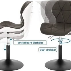EUGAD Barhocker (2 St), niedriger Barhocker 360° Drehstuhl mit Rückenlehne 120kg belastbar Stuhl höhenverstellbar Kunstleder Sitzhöhe 40-54cm Dunkelbraun Weiß Anthrazit+Weiß, Dunkelbraun+Weiß -Eugad Möbel Einkaufen 3e8fe25f 7855 4813 8779 5f2690cdaf68