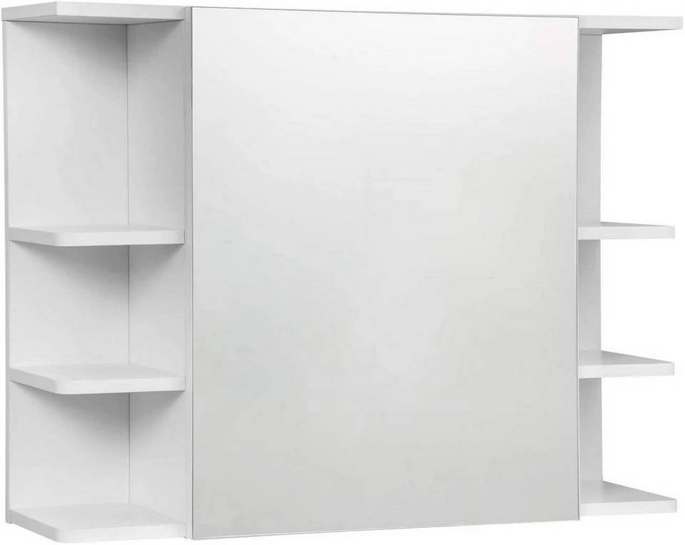 EUGAD Spiegelschrank Badezimmerspiegel Hängeschrank mit 8 Ablagen mit Tür Weiß 1 EUGAD Spiegelschrank Badezimmerspiegel Hängeschrank mit 8 Ablagen mit Tür Weiß