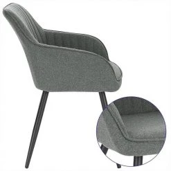 EUGAD Esszimmerstuhl (1 Stück), Küchenstuhl Wohnzimmerstuhl Sitzfläche aus Leinen Polsterstuhl mit Armlehne Metallbeine für Esszimmer Wohnzimmer Küche,Dunkelgrau Hellgrau 16 EUGAD Esszimmerstuhl (1 Stück), Küchenstuhl Wohnzimmerstuhl Sitzfläche aus Leinen Polsterstuhl mit Armlehne Metallbeine für Esszimmer Wohnzimmer Küche,Dunkelgrau Hellgrau -Eugad Möbel Einkaufen 3f2bf7dd a9f0 5aa4 9bfa 1b88f07d8353